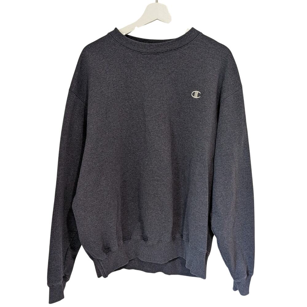 Men's Champion Slate Gray Crewneck Sweatshirt Streetwear Fall Classic Athleisure